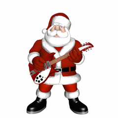 santa playing a guitar 1