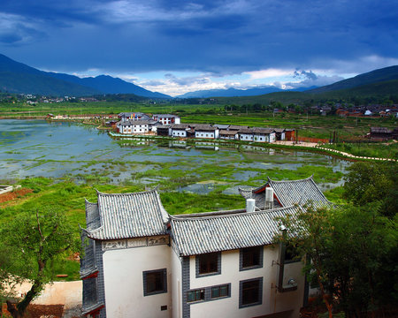 a village of na-xi minority  in china