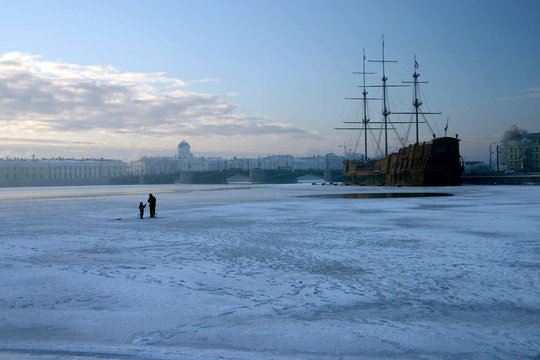 winter in saint  petersburg