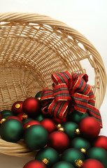 christmas ornaments in basket series