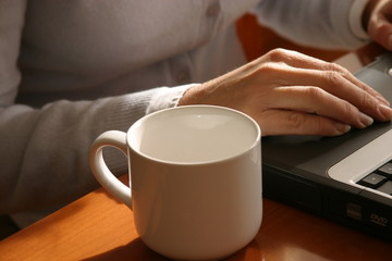 working at the computer