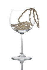 wine glass and a pearls