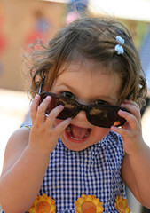 little girl with sunglasses