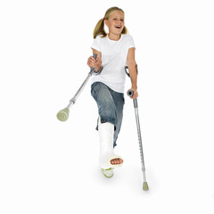 girl with a broken leg