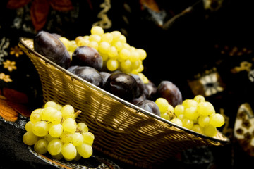 grapes and plums