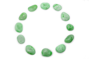 round green pebbles frame