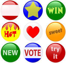 badges buttons icons
