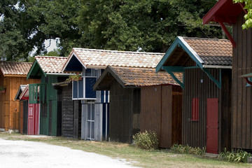 Obraz premium cabins in biganos, france
