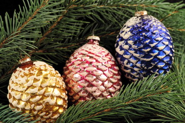 colorful pinecone ornaments