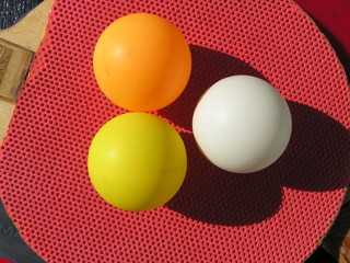 orange, yellow and white balls