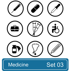 medicine icon set
