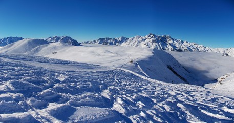 alpine winter mountain panorama