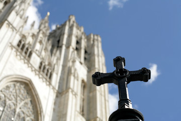 Fototapeta na wymiar cathedral and cross