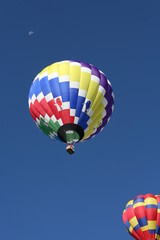 hot air balloon with a crescent moon