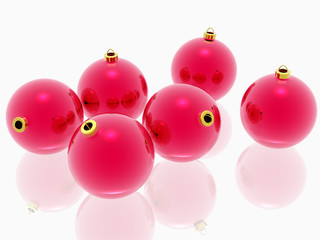 red christmas decoration on white background