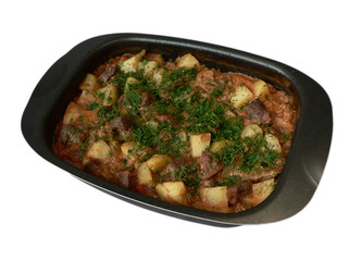 delicious goulash in dish