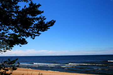 lake ladoga. a beach.