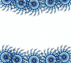 frame. blue snowflakes