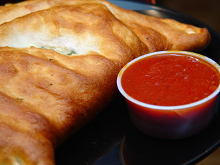 freshly baked calzone