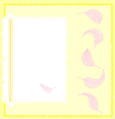 yellow and pink notecard