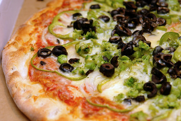fresh baked pizza pie