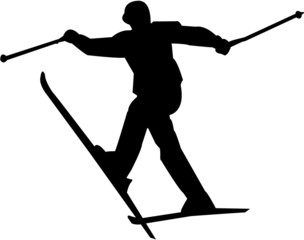 skiing silhouette