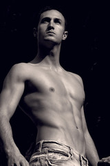 Fototapeta premium black and white man