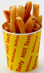 golden fries in a bucket