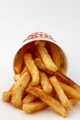 fries spilling out of bucket