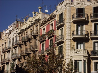 red old building in barcelona