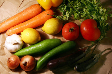 bunch of vegetable & fruits