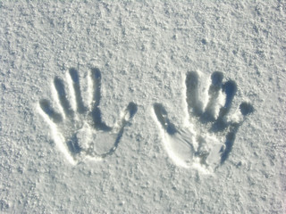 snow hands
