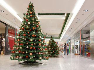 shopping mall during xmas time