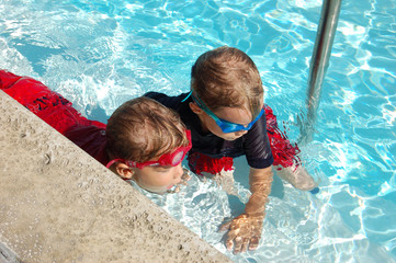 boys in a pool