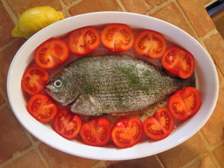 poisson dans un plat