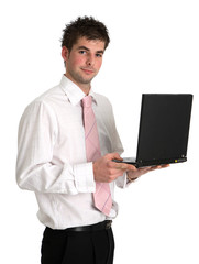 businessman and laptop computer