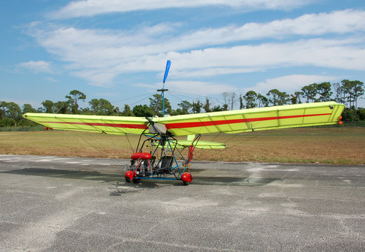ultralight airplane on the ground