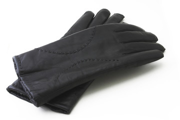 leather black gloves