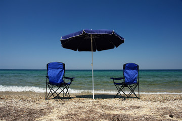 chairs and umbrella