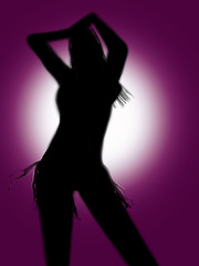 silhouette of coquettish girl