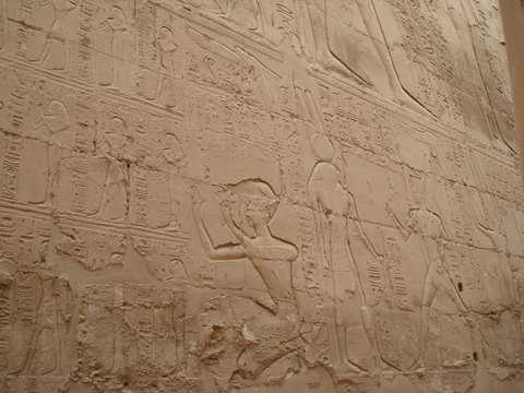 wall with hieroglyphs in egypt