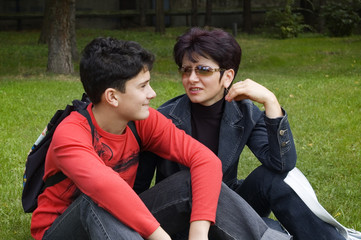 Fototapeta premium mother and son
