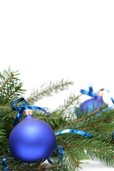 Obraz na płótnie Canvas blue christmas bulbs