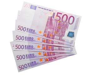 five hundreds euro banknotes