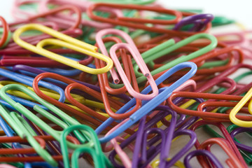 pile of coloured paperclips