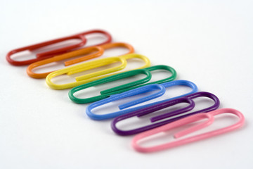 rainbow coloured paperclips