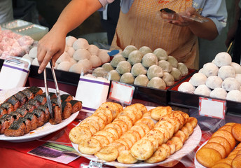 Naklejka premium japanese street food stand