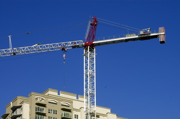 tower crane in blue sky