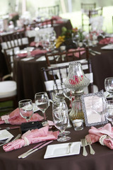 wedding tables set for fine dining