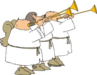 three angel trumpeters